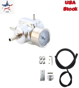 Paquete regulador de presión de combustible de alta presión de 0-140 psi universal aluminio plateado - Imagen 1 de 6