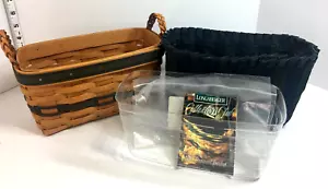 Longaberger 1997 Collector's Club Basket, Fabric & Plastic Liner Blue/Black Acc - Picture 1 of 15