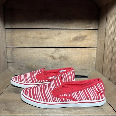Ralph Lauren Women’s Janis Red/White Striped Slip On Slider Shoes Size 7B Foto 1 de 4