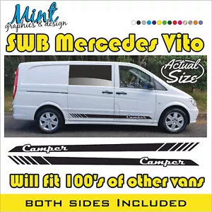 SWB Mercedes Vito Camper Wohnmobil Streifen Aufkleber Sticker Van Grafik 059 - Bild 1 von 4