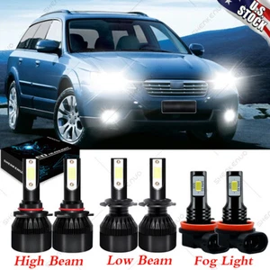 For Subaru Outback 2010-2014 6X LED Headlight High/Low + Fog Bulbs Combo 6000K - Picture 1 of 12
