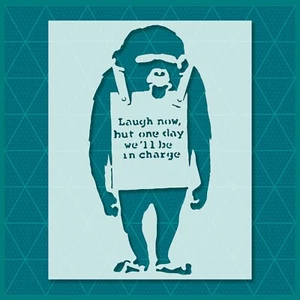 Banksy Chimp Laugh Now Stencil – Street Art, Graffiti, Urban, Pop Culture Design - Picture 1 of 6