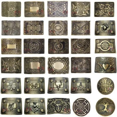 LION OF SCOTLAND Scottish Kilt Belt Buckle Antique Swirl Celtic Highland Thistle Buckles Pewter