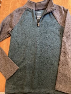 Puxador de lã Sonoma Boys, quarto de zíper verde e cinza - tamanho XL 18/20 - Imagem 1 de 3