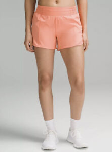 Lululemon Hotty Hot HR Shorts 4”  *lined size 14/color sunny coral