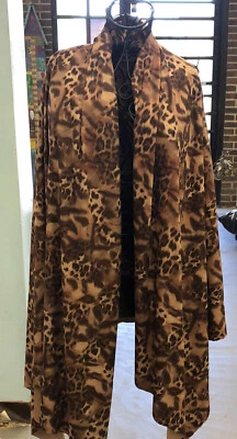 2yd x 60" Vtg HSP Hyundae Special Print Fabric Brown Beige Animal Print Faux - Image 1 of 4