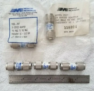 Midwest Microwave 2597, DC-18GHz, TNC(M)/TNC(M), RF Adapter Connector - Image 1 of 2