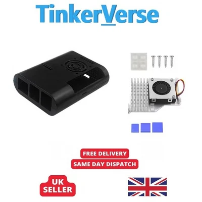 Raspberry PI 5 Case with Active Cooler Fan and Heatsink + Screws + Thermal Pads - Image 1 of 4