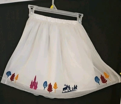 Hanna Andersson Disney Frozen II  Theme tulle skirt Ivory silhouettes Size 4  - Image 1 of 4