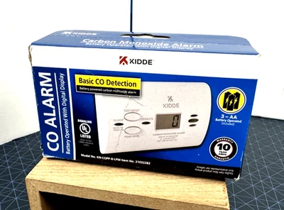 Detector de alarme de monóxido de carbono Kidde CO com display digital 2855 - Novo, caixa aberta - Imagem 1 de 4
