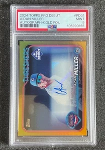 2024 Topps Pro debut lámina de oro automático/50 aidan miller #pd31 psa como nuevo 9 fenómenos - Imagen 1 de 14
