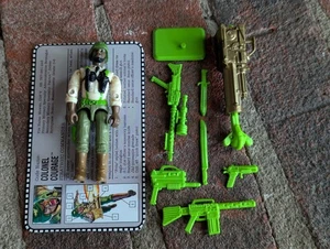Coronel Courage v1 100 % completo con tarjeta de archivo G.I. Figura Hasbro Joe Arah 1993 - Imagen 1 de 3