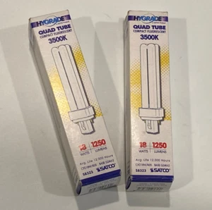 G24D-2 Base Fluorescent Bulbs Pair of Quad Tube Compact 3500K CDF18W/835 - Picture 1 of 2