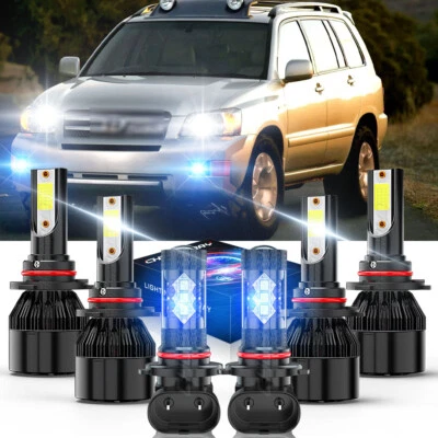 Combo de faros antiniebla de haz alto/bajo blanco+azul para Toyota Highlander 2004-2007 Foto 1 de 4