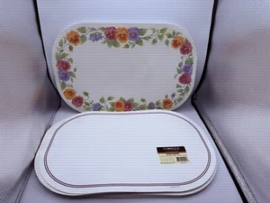 CORELLE SET OF 18 PLACEMATS DOUBLE SIDED SUMMER BLUSH PANSIES - Picture 1 of 5