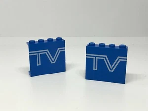 LEGO Legoland Traffic : Panneau 1 x 4 x 3 TV Logo - Réf 4215ap09 - Set 6661 - Imagen 1 de 1
