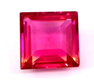 16.10 Ct Stunning 100% Natural Bi-Color Tourmaline Square Shape Loose Gemstone - Picture 1 of 9