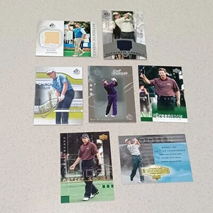 Relief Goosen Golf PGA 7 cards lot. Relics, inserts & base. Pre-owned - Picture 1 of 5