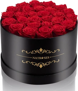 Preserved Roses in a Box, 100% Real Roses Lasting up to 3 Years, Red - Picture 1 of 12