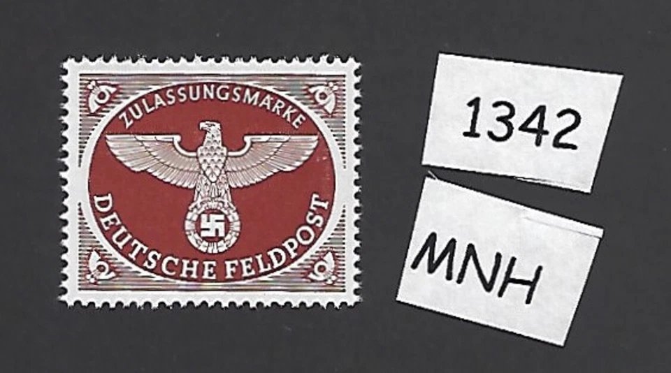 Sello de correo de campaña de la Segunda Guerra Mundial MNH 1942 de la Segunda Guerra Mundial emisión Tercer Reich militar Sc MQ1 Foto 1 de 1