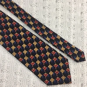 Nordstrom 100% Silk Blue Multi-Color Floral Squares Neck Tie Made In ITALY NICE - Picture 1 of 9