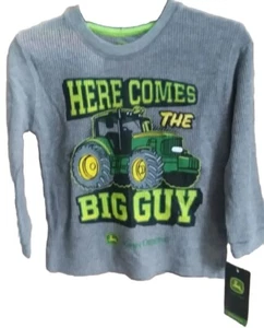 John Deere boys T-shirt gray with long sleeves HERE COMES THE BIG GUY size 4 - Picture 1 of 3