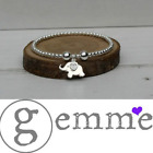  Sterling Silver Stretch Beaded Stacking Bracelet With Gorgeous Elephant &heart 