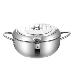 Stainless Steel Deep Fryer Pot Tempura Fryer Pan Temperature Control Mini Frying - Picture 1 of 9