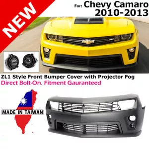 For Camaro 10-15 Real ZL1 Style Front Bumper Cover Fog Light Lamp Grille Lip - Foto 1 di 10