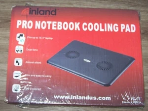 NEW Inland Pro Notebook Cooling Pad 03034 PC up to 15.4" Plug & Play Dual Fans - Picture 1 of 4