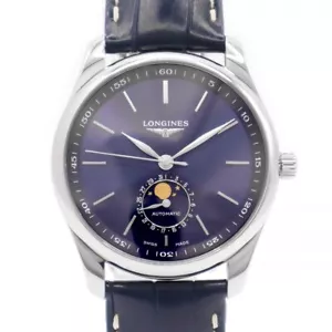 LONGINES Master Collection L2.909.4.92.0 Moon Phase Blue Navy SS Automatic Men - Foto 1 di 6