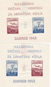 CROATIA,WW II,wings sheets proofs ,no gum 