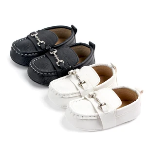 Baby Boy Girl PU Leather Soft Sole Loafer Slip On First Crib Walker Casual Shoes - Picture 1 of 10