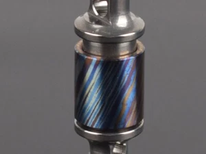 Titanium Timascus Insert Buckle Portable Double Keychain w/ Titanium Rings EDC - Picture 1 of 8