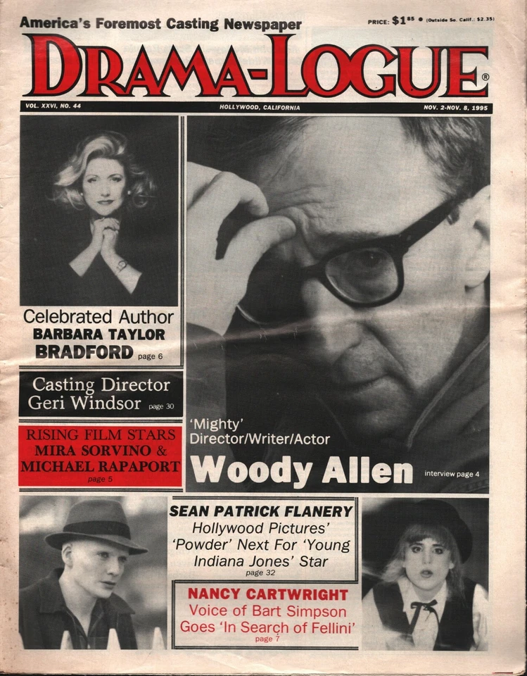 Drama-Logue - Nov 2-8, 1995- Cover: Woody Allen Interview - Sean Patrick Flanery - Image 1 of 1