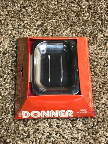 NOS Donner Solid Mountable Soap Dish Holder Vintage 90s Sealed Silver Easy Insta Cover