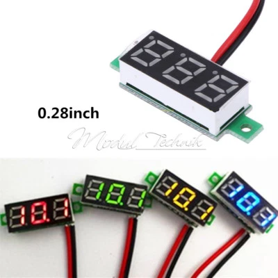 2 Wire 0.28" LCD Disaplay Waterproof Digital DC Voltmeter Gauge Voltage Detector