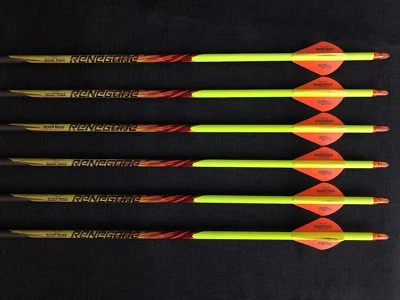 Black Eagle Renegade 350 .005 17/64" Fletched/Crested Arrows 1/2 Dozen BRAND NEW