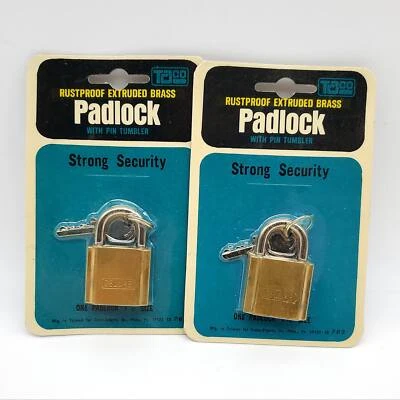 2x Candados Trans Atlantic Co 5/8"L x .20"D Grillete 1-1/8"W Cuerpo Latón Extruido Foto 1 de 4