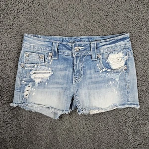 Pantalones Cortos Miss Me Jeans Para Mujer 27 Firma Cortos Desgastados Deshilachados De Colección EE. UU. - Imagen 1 de 13
