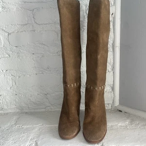 Tory Burch Contraire Suede 90mm Knee Boots, River Rock Size 5 MSRP: $525.00 - Picture 1 of 8