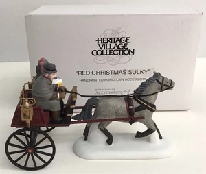 Reparto 56 Villaggio di Natale Collezione Rosso Natale Sulky Cavallo e Buggy - Foto 1 di 8