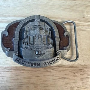 Vtg. 1990 C&J Inc. Southern Pacific Railroad Railway Belt Buckle Made In USA - Picture 1 of 15