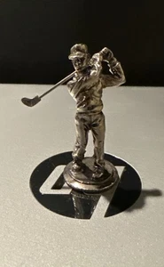 Vintage Pewter Golfer Figurine, Miniature 2” - Picture 1 of 3