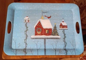 SAKURA EVOLUTION 2001 "HOME FOR THE HOLIDAYS" 19.5"long x 14.5 MELAMINE TRAY NEW - Picture 1 of 8