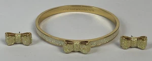 Kate Spade New York Goldfarben Armband Ohrring Set Grün Glitzer Sparkle Schmuck - Bild 1 von 9