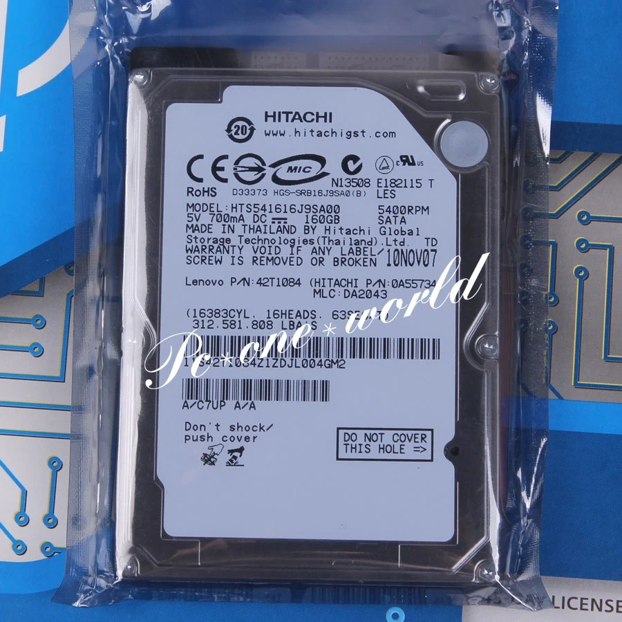 100% OK HTS541616J9SA00 HITACHI 160 GB 2.5" 5400 RPM 8 MB SATA Hard Disk HDD - Image 1 of 1