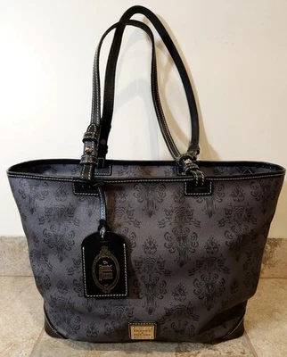 Dooney & Bourke | Disney Haunted Mansion Gray Canvas Leather Large Tote Bag RARE - Image 1 of 4