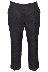 DOLCE & GABBANA BLACK COTTON STRAIGHT LEG PANTS IT 46 UK 14 - Picture 1 of 4