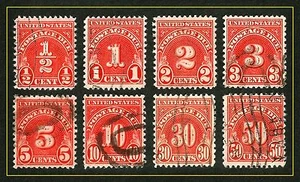 us stamp usa sc#J79 j80 j81 j82 j83 j84 j85 j86 complete 1931 postage due set - Picture 1 of 1